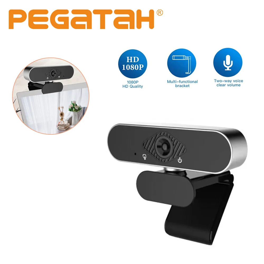 1080P Веб камера для компьютера 2 0 USB Stream HD веб с поворотом на 360 ° встроенный двойной