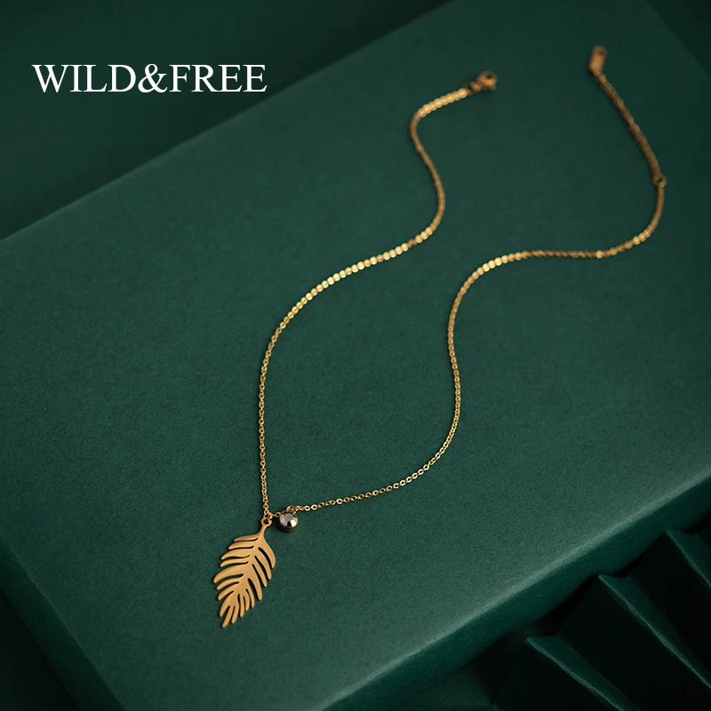 Wild & Free сусальное золото колье для женщин Обувь и девушек из нержавеющей стали