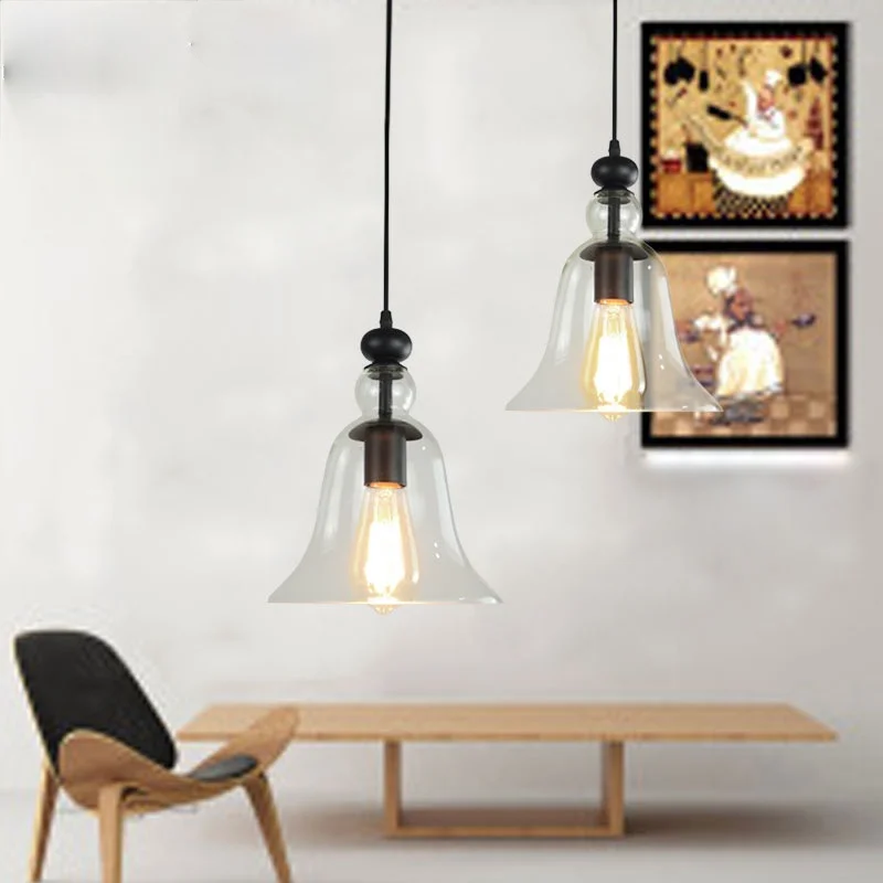 Retro industrial style bell-shaped glass pendant lights creative cafe clothing store Ceiling Lamp aisle corridor light CL71303