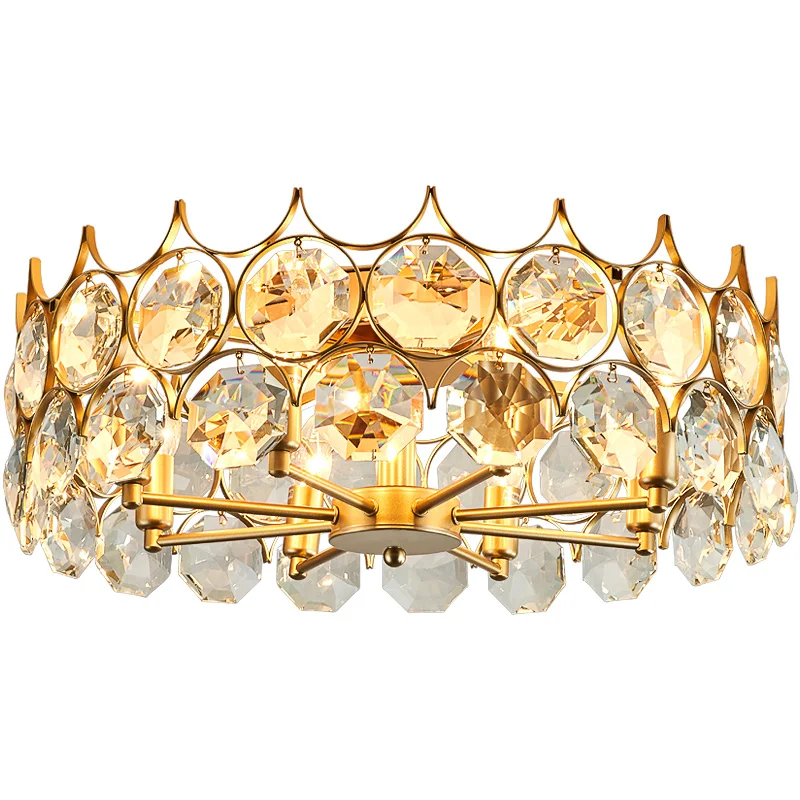 

Simple postmodern light luxury crystal ceiling lamp Nordic bedroom study dining room living room lighting