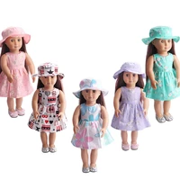 18 inch doll clothes girl princessl dress hat dolls 43cm reborn doll baby clothes our generation toys for children diy toys