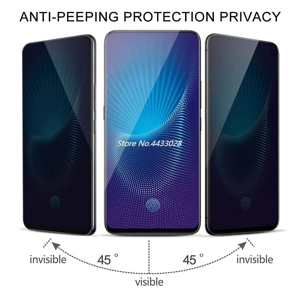 

9H Full Cover Privacy Anti Peeping Tempered Glass For VIVO Z5X Z3 Z3i Z3X U1 X27 S1 F11 V15 Pro Anti Glare Screen Protector