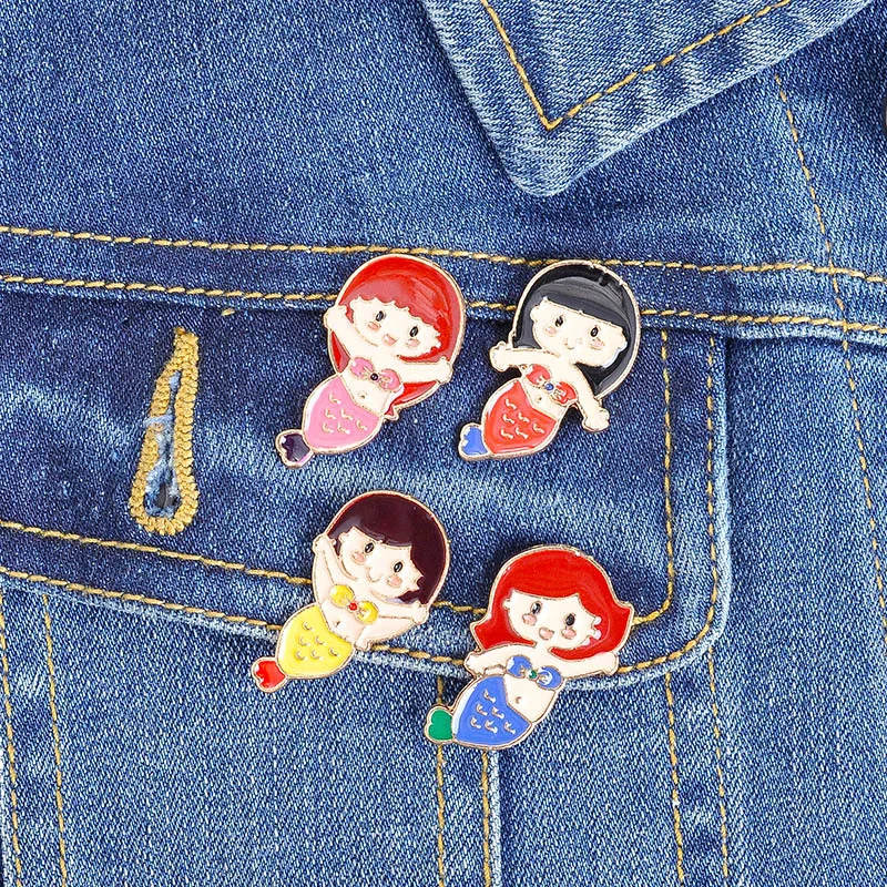 Эмалированная Брошь для женщин милый мультяшный разноцветный значок на булавке