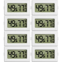 8pcs mini humidity thermometer digital fahrenheit lcd display thermometer hygrometer for reptile greenhouse and office retail