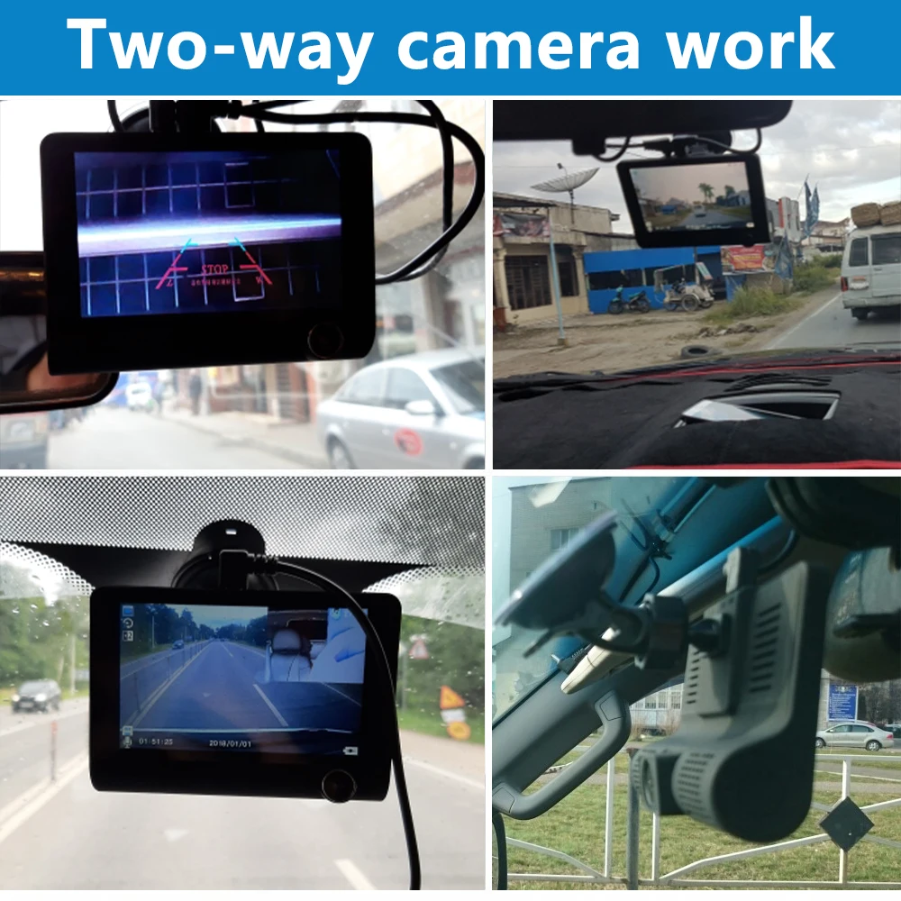 

Car DVR 3 Cameras Lens 4.0 Inch Dash Camera Dual Lens suppor Rearview Camera Video Recorder Auto Registrator Dvrs Dash Cam