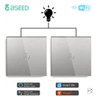 Настенный умный выключатель BSEED, 2 шт., с Wi-Fi, 1 клавиша, 123 каналов, 3 позиции, выключатель для умного дома
