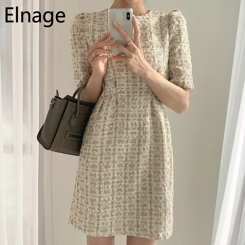 Мини-платье-трапеция женское в Корейском стиле элегантное короткое винтажное