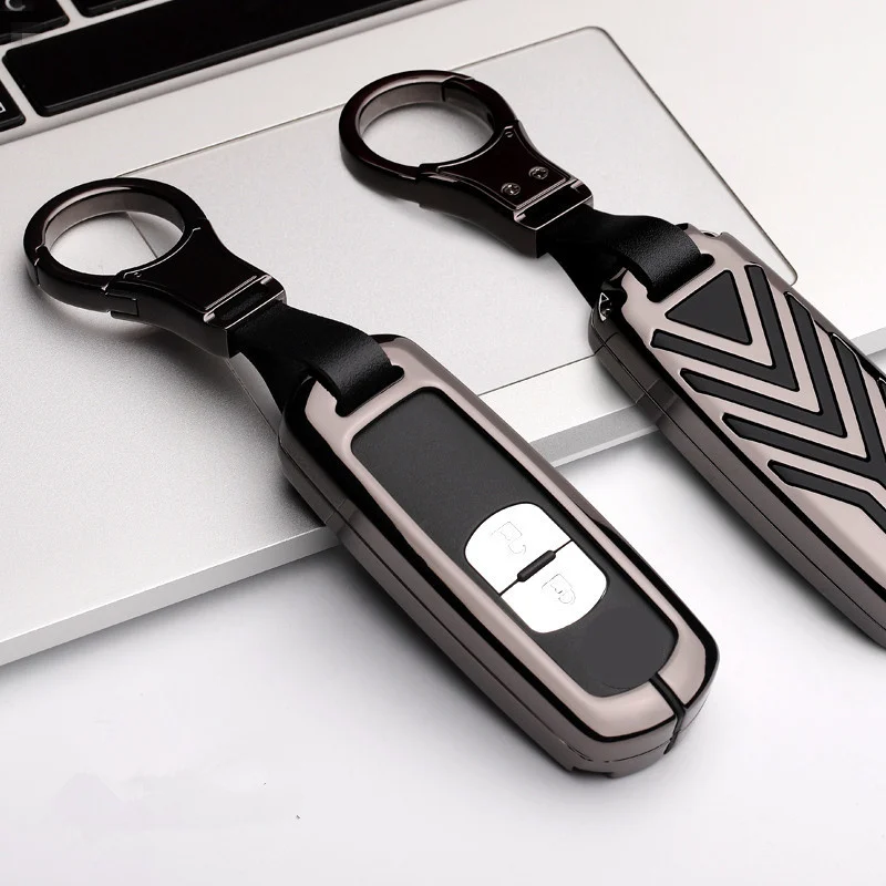 Чехол для ключей из цинкового сплава, чехол для ключей CarKey, набор для Mazda 2 3 6 Axela Atenza CX-5 CX5 CX-7 CX-9, кнопки Smart 2/3