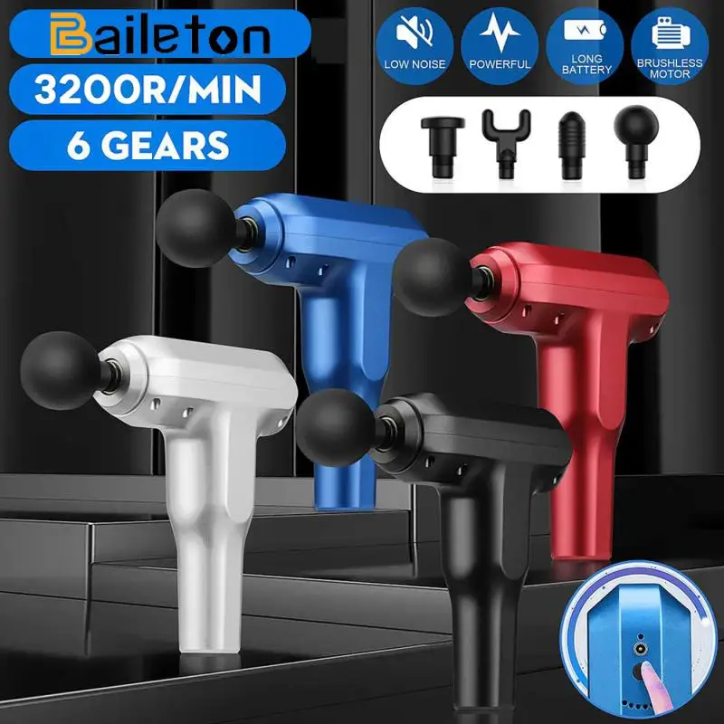 Скорость массажный пистолет фитнес шеи массажер для тела Релакс мышцы Памела