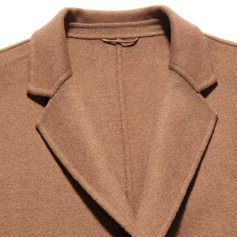 

Luxury Wool Blend Coat Men Casual Single Breasted Suit Collar Jacket Autumn Winter Business Solid Color Long Casaco Masculino