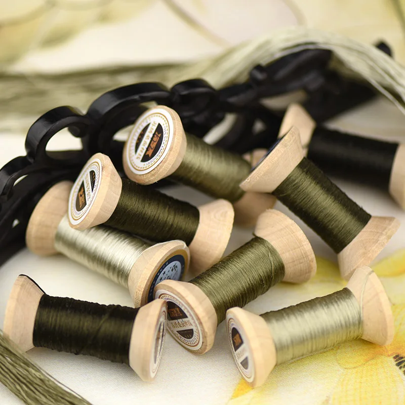 Вышитая вручную нить/шелковая нить/обернутая шелковая вышивка/катушка ручной