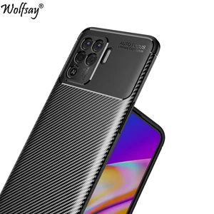 for oppo reno 5 lite case bumper anti knock silicone carbon fiber back cover for oppo reno5 lite case for oppo reno 5 lite 6 43 free global shipping