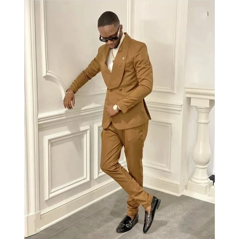 

Новое поступление высококачественные двубортные мужские костюмы с отложным воротником смокинги для жениха на свадьбу облегающая модная о...