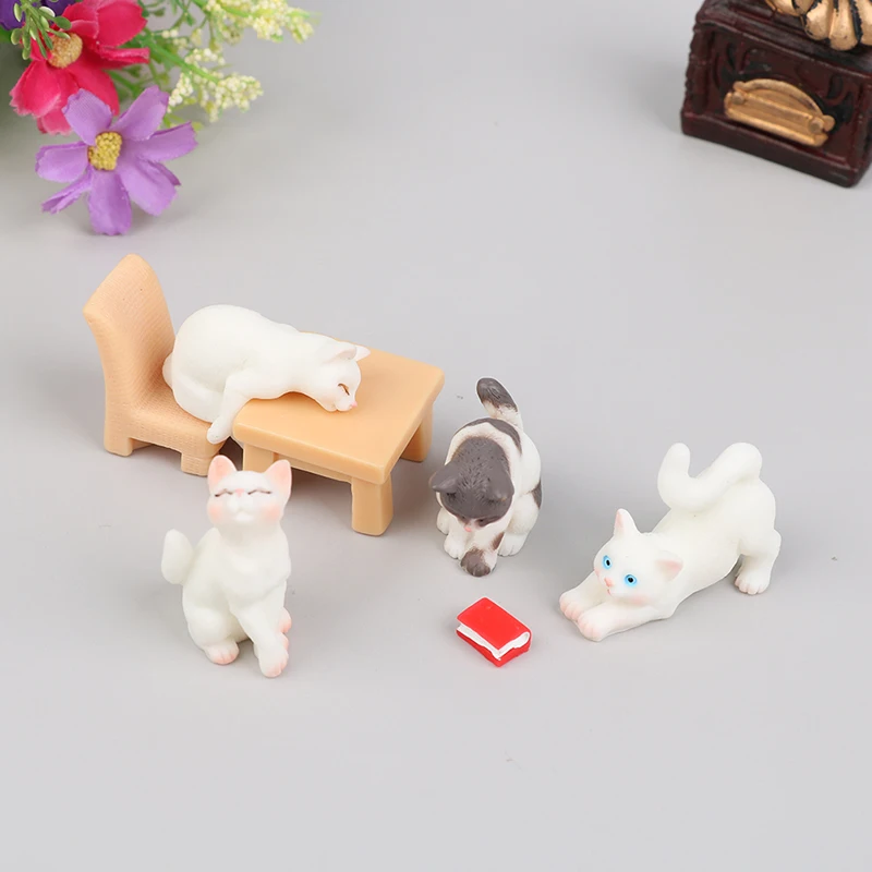 

Милый котенок, миниатюрный волшебный сад, кукольный дом, украшения, реалистичные фигурки кошек, миниатюрные украшения для детей, подарок «с...