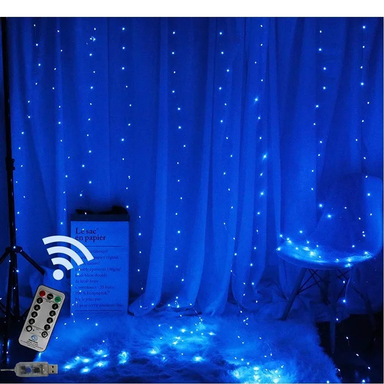 

LED String Lights Christmas Decoration Remote Control USB Wedding Garland Curtain 3M Lamp Holiday For Bedroom Bulb Outdoor Fairy