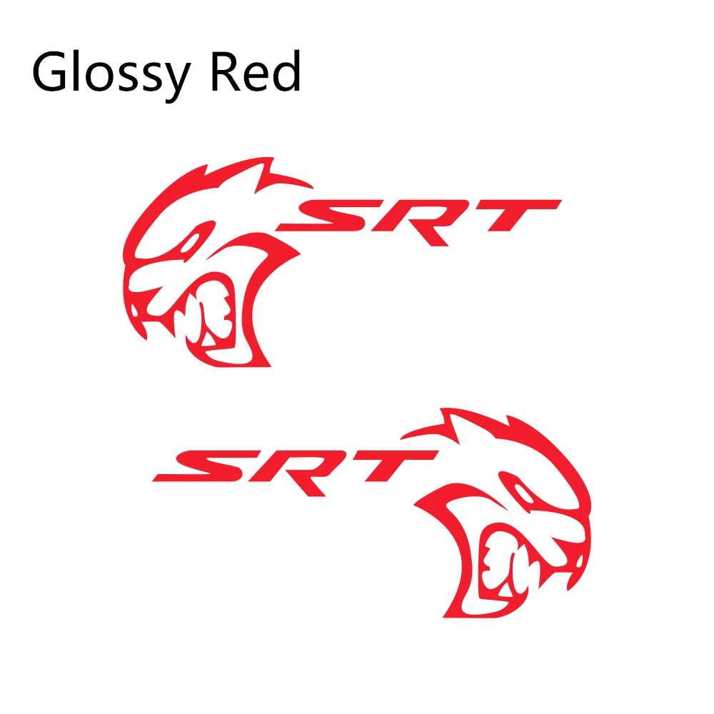 Glossy Red 2 шт. наклейки для боковой двери автомобиля для Dodge Mopar Challenger Srt DIY Авто Виниловая пленка наклейки для стайлинга автомобиля аксессуары для тюнинга автомобиля - Название цвета: Glossy Red