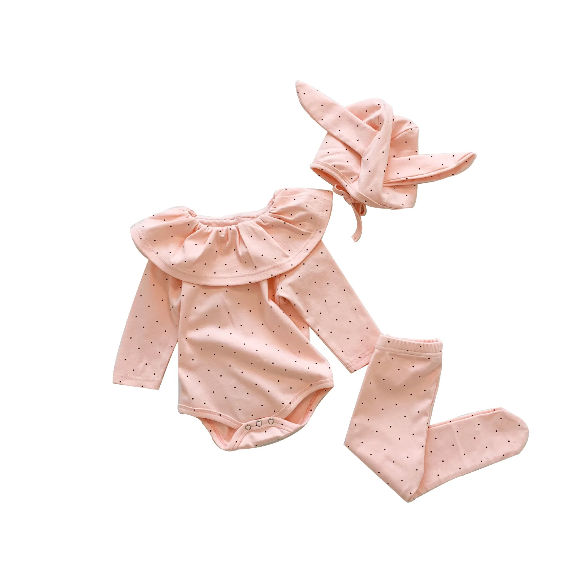 

Spring Baby Clothes Girls 2021 Round Dot Big Lapel Long Sleeve Romper Children Cute Jumpsuit