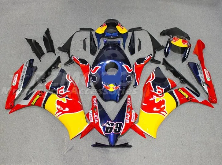 

Комплект обтекателей из АБС-пластика для Honda CBR1000RR 2012 2013 2014 2015 2016 CBR1000 12 13 14 15 16, комплект обтекателей красного и желтого цвета, 4 подарка