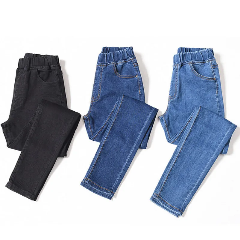 Эластичные брюки размера плюс с эластичным поясом джинсовые Bagger весенне летние