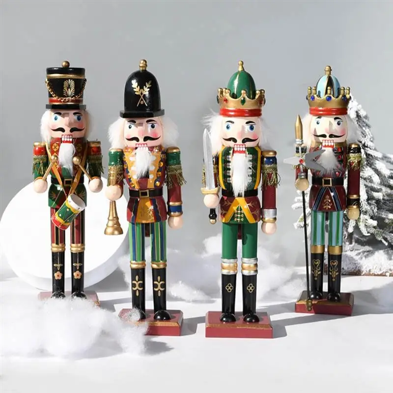 

12 Inch Nutcracker Puppet Christmas Wooden Doll Child Gift Handcraft Guard Soldier Walnut Toy Ornaments Home Decoration