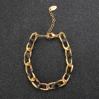 fashion black cloth winding metal bracelets bangles leather cord design goth chain weave bracelet for women jewelry party gifts