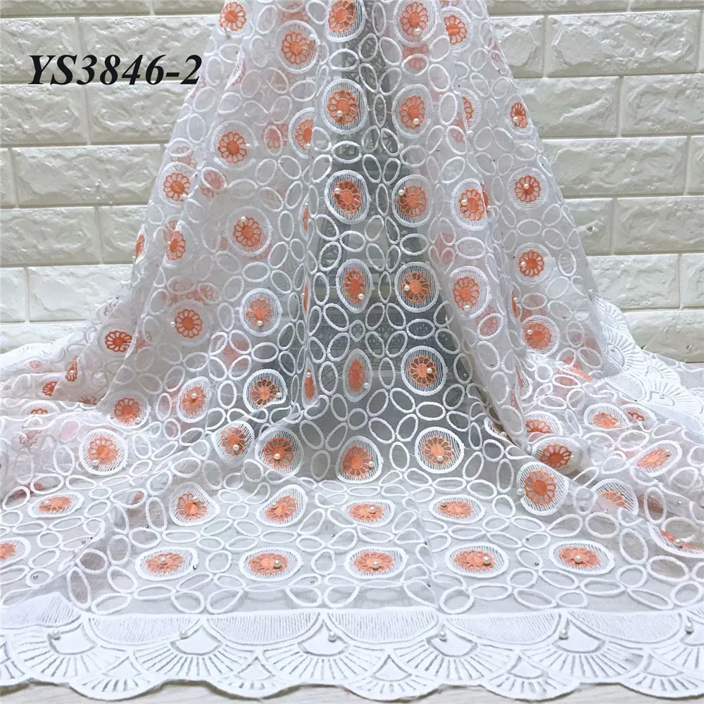 Очень милая розовая африканская мягкая шелковая ткань с вышивкой для вечеринки в