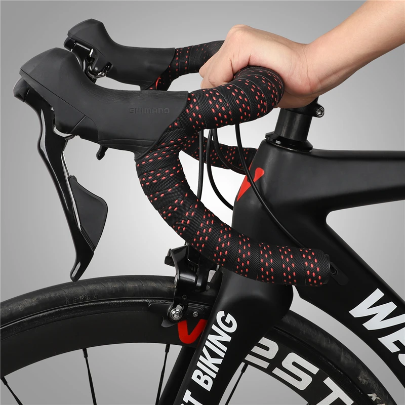 

WEST BIKING Lightweight PU EVA Road Bike Handlebar Tape Anti-slip Bicycle Handlebar Tape Cycling Handle Belt Bike Handlebar Tape