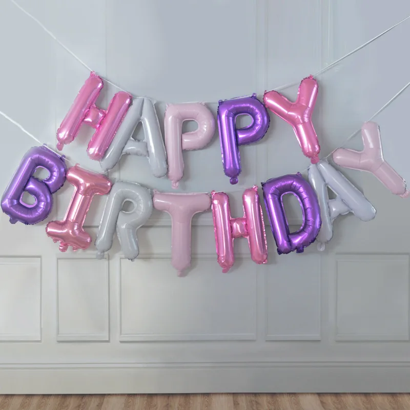 

13 letters happybirthday children birthday balloon happy birthday aluminum film balloon party decoration