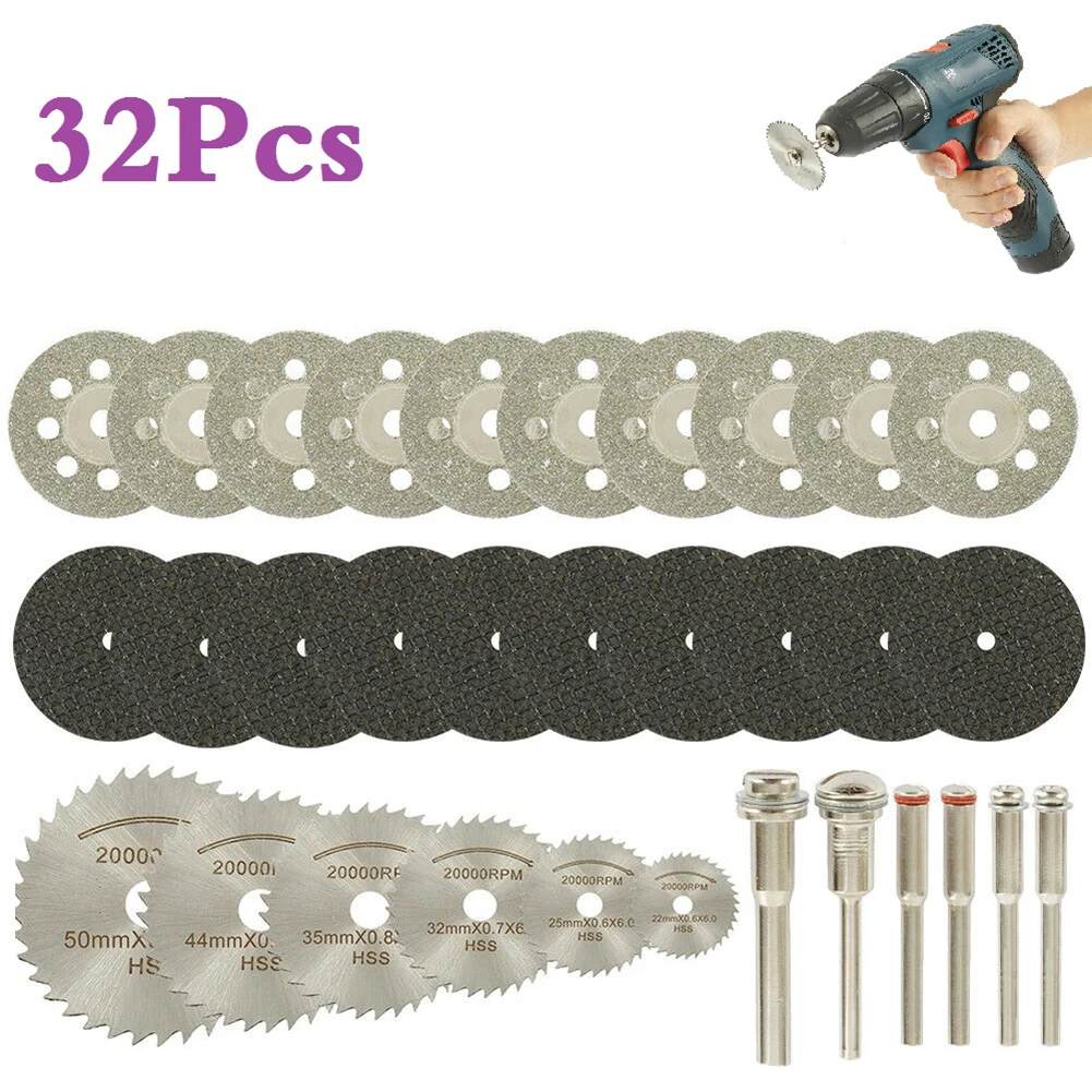 

32PCS HSS Blade Diamond Cutting Disc Diamond Cutting Cutting Discs Cutting Wheel HSS Blades For Rotary Tool
