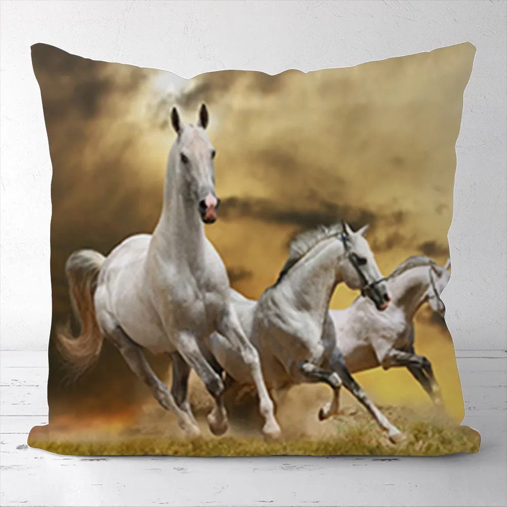 

Custom Horse Square Pillowcases Pillow Cover Decor for Sofa Bed Room Cushion Case 45X45CM(One Side)21-0829-50-103
