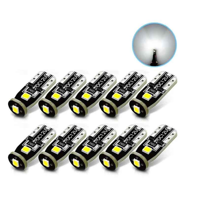 10 шт. T10 3 SMD 3030 светодиодный автомобильные Габаритные фонари W5W 194 168 192 3SMD светодиодный Двери Автомобиля светильник лампа для чтения купола лампочки Canbus без ошибок