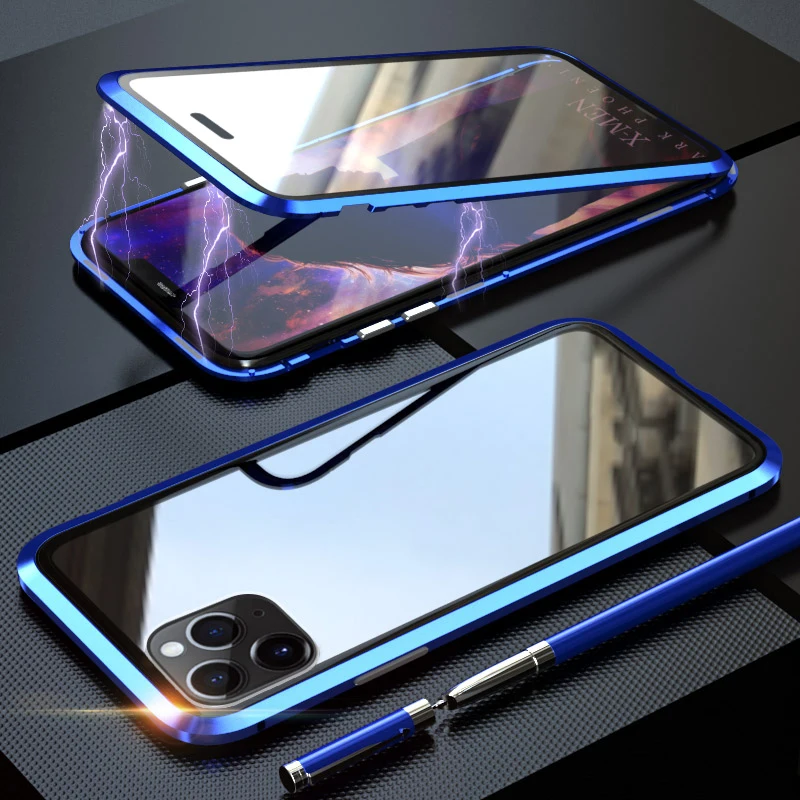 Магнитный чехол для apple iphone 11 pro max 360 Защита двухстороннее закаленное стекло чехол для iphone 11 pro чехол на iphone 11 i phone11 металлический магнит Адсорбция Filp Coque fundas