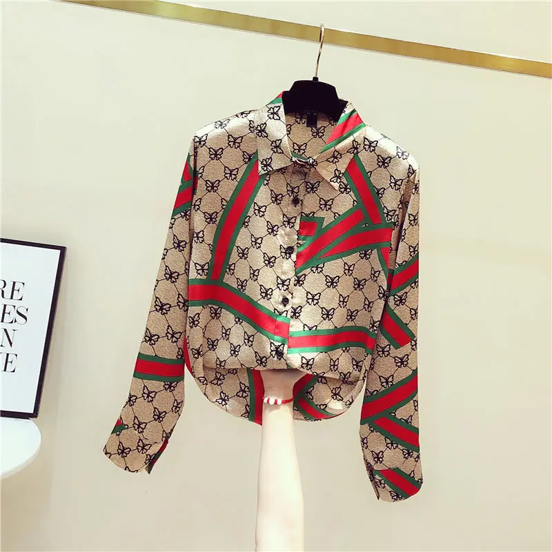 

2021 autumn new shirt women's Retro Hong Kong Style Long Sleeve Fashion Top