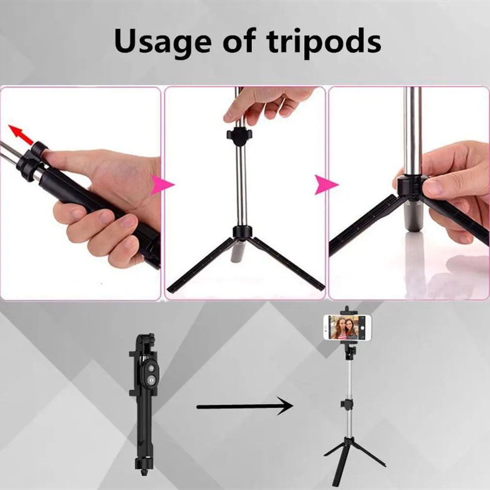 3 in 1 Wireless Bluetooth Selfie Stick for iphone/Android Foldable Handheld Monopod Shutter Remote Extendable Mini Tripod |