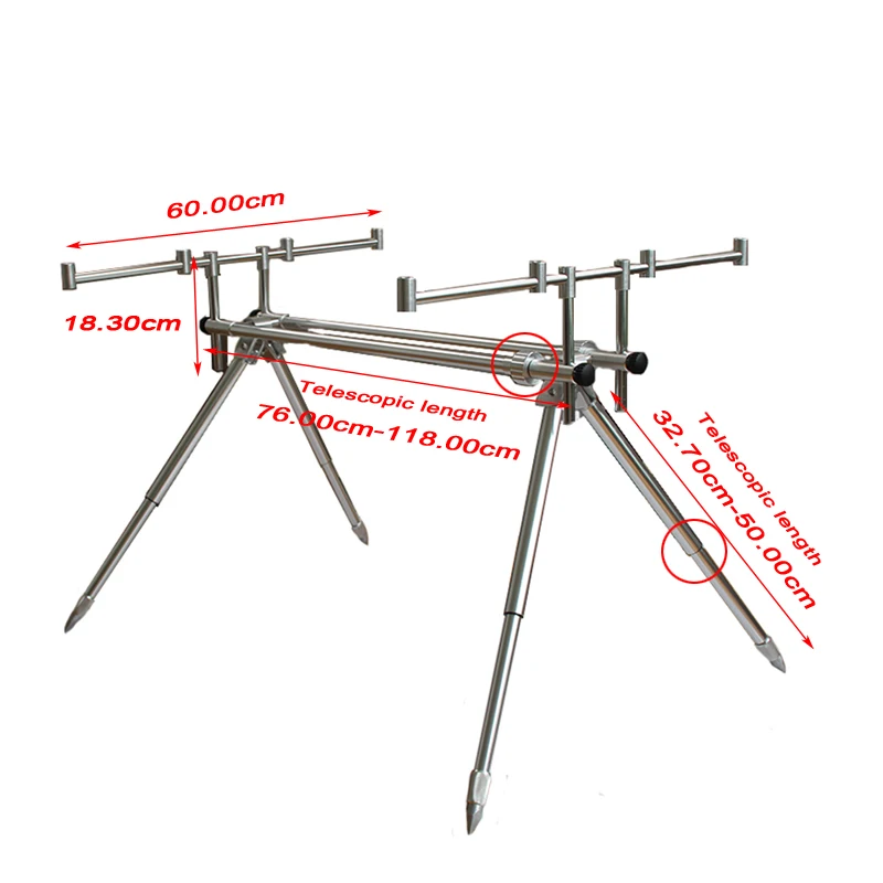 Алюминиевый Карп Удочка Pod подставка держатель Регулируемый Выдвижной
