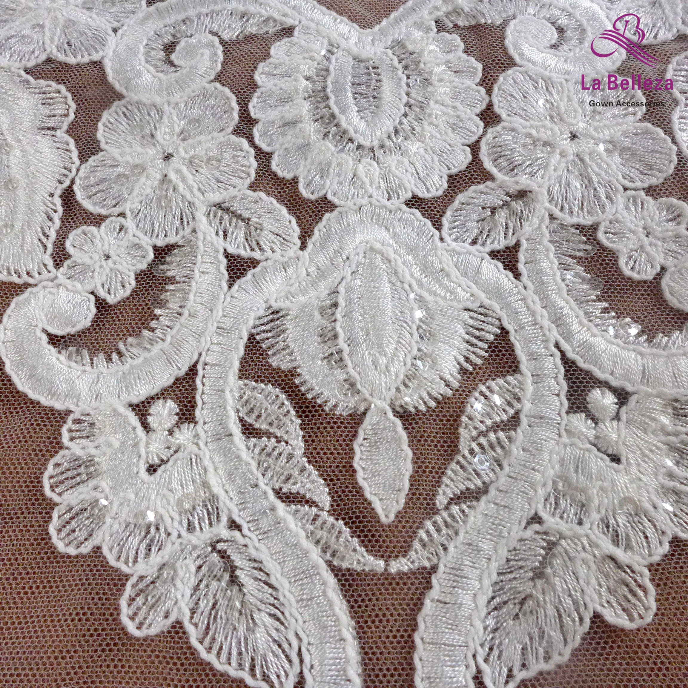 Высококачественная белая кружевная ткань с блестками для свадебного/вечернего