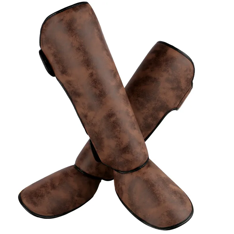 Накладки для ног кожаные в стиле ретро тайского бокса MMA тхэквондо|Щиток на