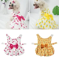 summer cute princess dress fashion pineapple cherry fruit dress for small medium dogs sweet skirts pets supplies accessories
