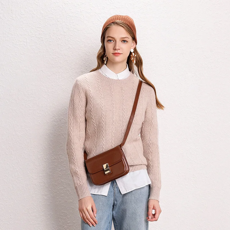 Женский свитер из 100% кашемира на осень и зиму новый тонкий с круглым вырезом