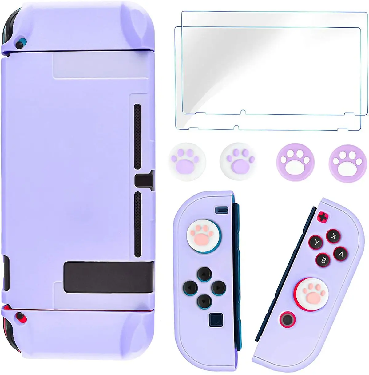

Kawaii Nintend Switch Purple Dockable Case Protective Hard Case Shell For Nintend Switch Console JoyCon Back Cover Detachable