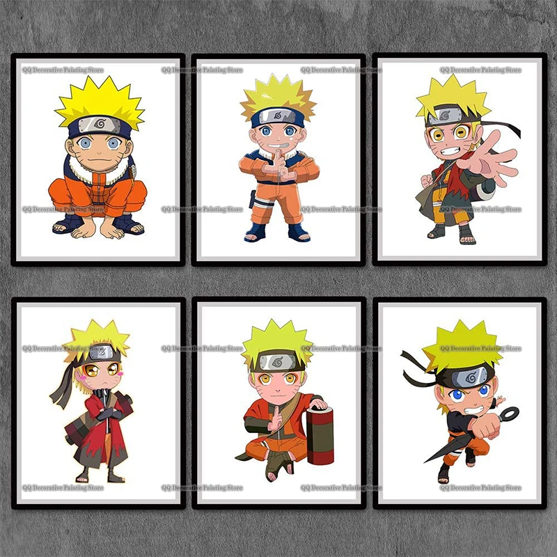 

Watercolor Cartoon Anime Canvas Painting Uzumaki Naruto Wall Poster Print Mural Picture Children's Room Home Decoration Cuadros