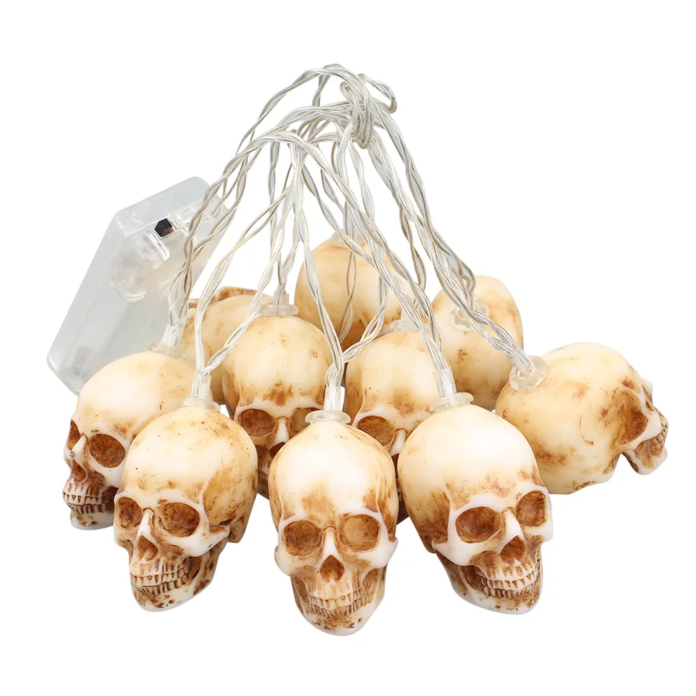 

Retro Enamel Skull Lamp String Gothic Scene Props Decorative Lights String Halloween Atmosphere Led Night Lights