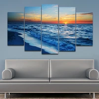 5 panelsset canvas painting sunrise and seascape painting wall art pictures for living room home decor canvas prints