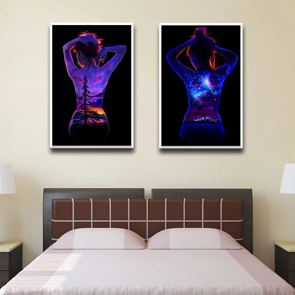 Мультяшная фигура Пейзаж Современная Абстрактная Цветочная живопись холст