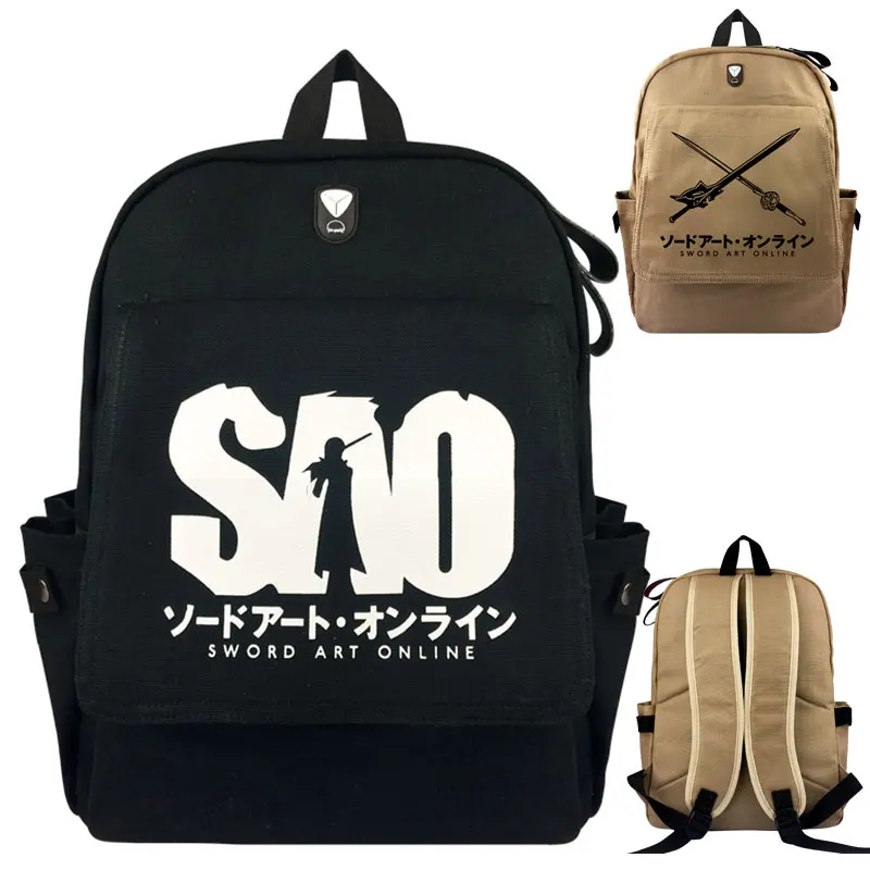 

Sword Art Online SAO Backpack Anime Laptop Canvas Backpacks Student Schoolbag For Teenages Travel Bag Mochila Rucksacks Gift