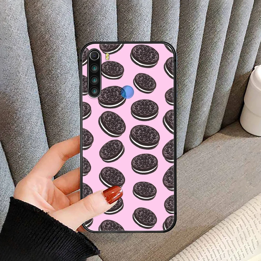 

Oreo Cookies milk Phone Case Cover For XIAOMI Redmi Note 3 4 4X 5 6 7 8 9 Pro T S Max black Bumper Pretty Shell Silicone Funda