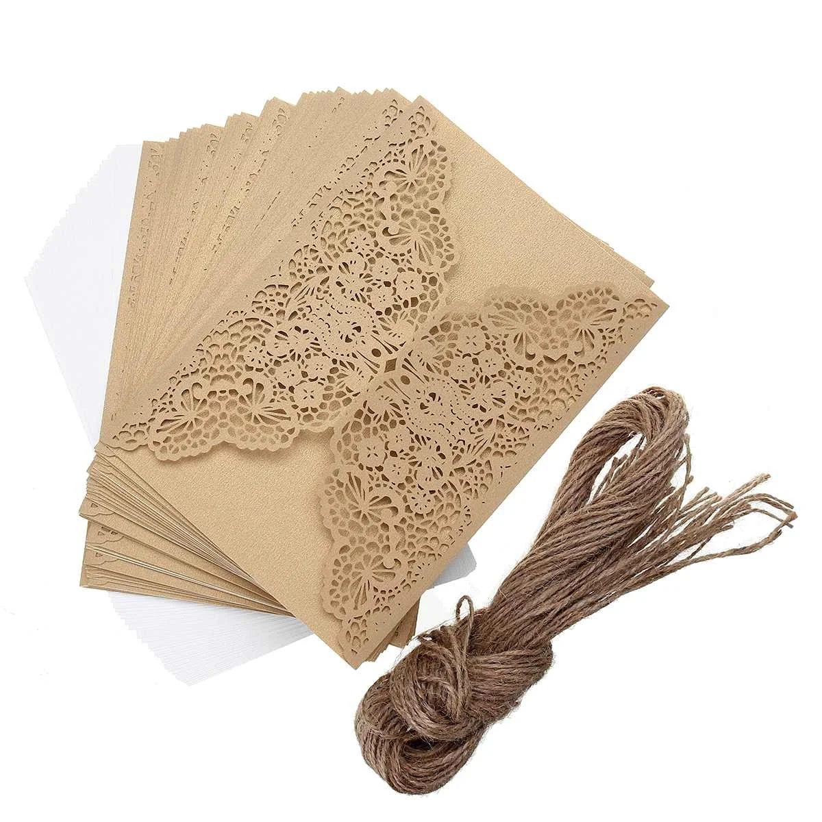 

30/50Pcs Paper Laser Cut Wedding Invitations Card Kits With Envelopes Birthday Gift Greeting Cards Wedding Decor Party Supplies