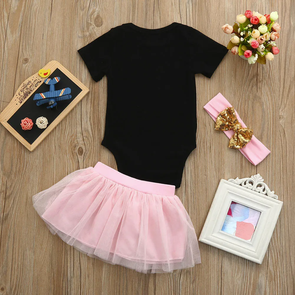 

3-18Months Baby Meisje 3pcs Toddler Infant Baby Kids Girls Clothes Print Romper+Tutu Skirt+Headband Set Outfits Ropa Bebes 5*