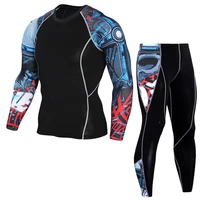 motorcycl t shirt tops moto men tight long sleeve t shirt pants compression sport set motorbike quick dry base layer suit