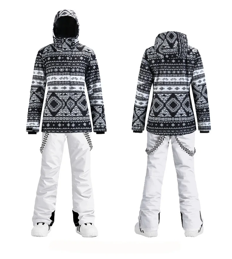 Лыжный костюм высокого качества женский зимний ветрозащитный Теплый утолщенный